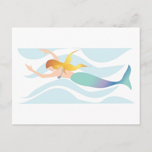 Swimming Mermaid Postcard (Front)