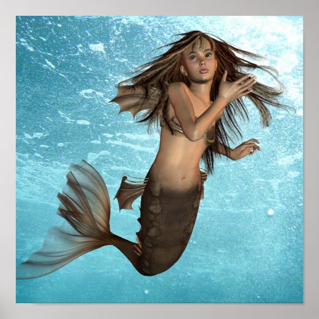Swimming Mermaid Poster (Front)