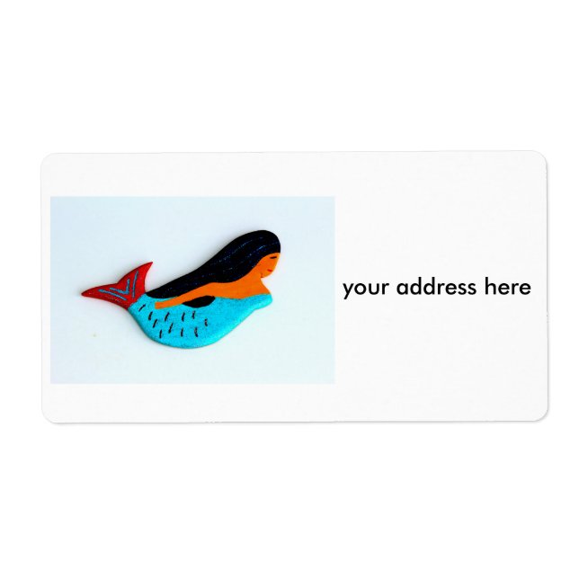 swimming mermaid shipping labels (Front)