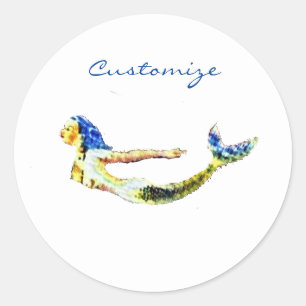 Swimming Mermaid Thunder_Cove Classic Round Sticker