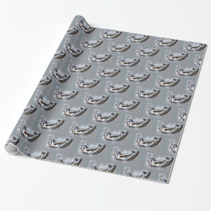 Swimming Mermaid Thunder_Cove Grey Wrapping Paper