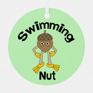 Swimming Nut Text  Metal Tree Decoration