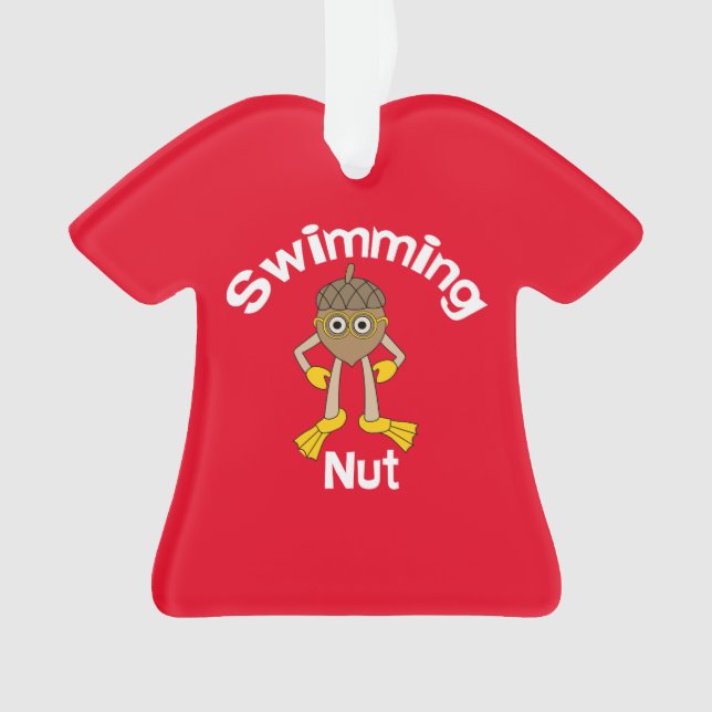 Swimming Nut Text  Ornament (Front)