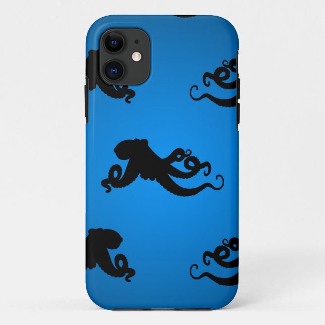 Swimming Octopus Silhouettes Case-Mate iPhone Case (Back)