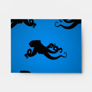 Swimming Octopus Silhouettes Envelope