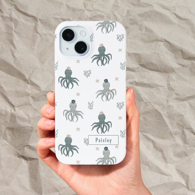 Swimming Octopus with name Case-Mate iPhone Case (Creator Uploaded)
