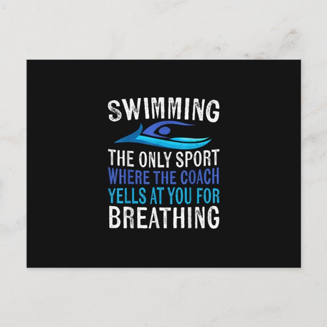 Swimming Only Sport Where  Coach Swimmer Gifts Announcement Postcard (Front)