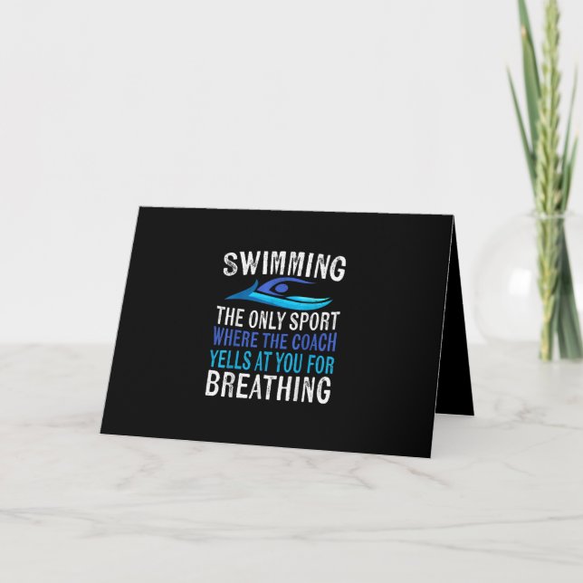 Swimming Only Sport Where  Coach Swimmer Gifts Card (Front)