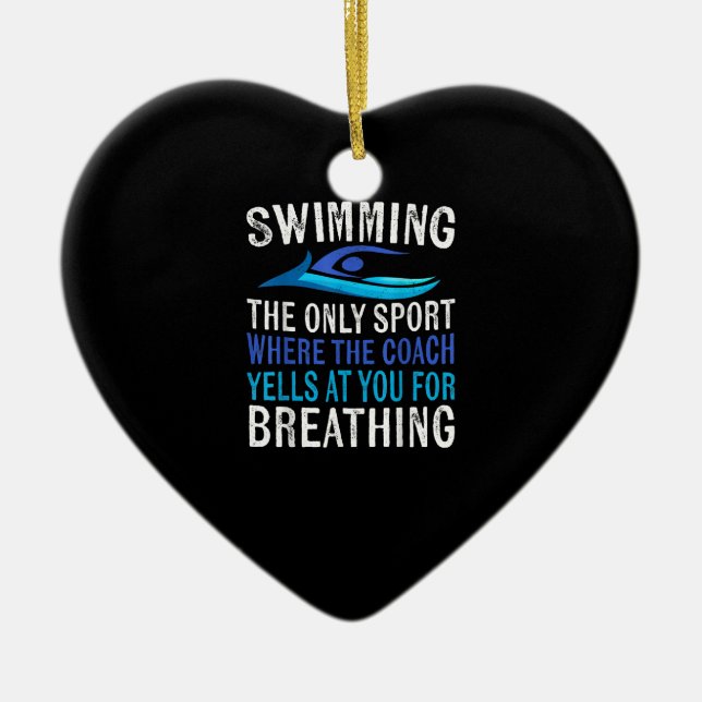 Swimming Only Sport Where  Coach Swimmer Gifts Ceramic Tree Decoration (Front)