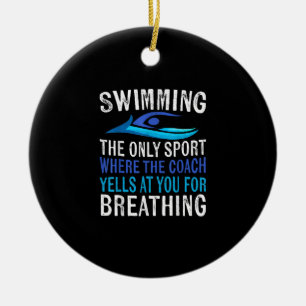 Swimming Only Sport Where  Coach Swimmer Gifts Ceramic Tree Decoration