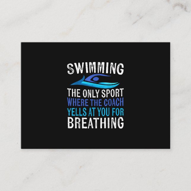 Swimming Only Sport Where  Coach Swimmer Gifts Enclosure Card (Front)