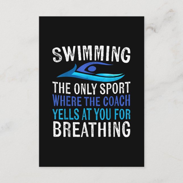 Swimming Only Sport Where  Coach Swimmer Gifts Enclosure Card (Front)