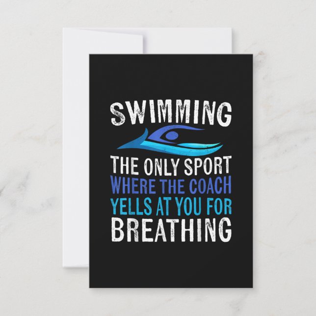 Swimming Only Sport Where  Coach Swimmer Gifts Invitation (Front)