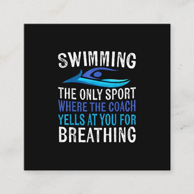 Swimming Only Sport Where  Coach Swimmer Gifts Square Business Card (Front)