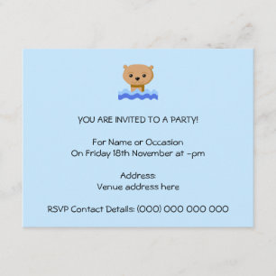 Swimming Otter. Invitation