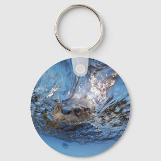 Swimming otter keychain