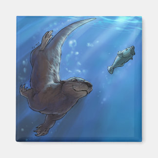 Swimming otter magnet