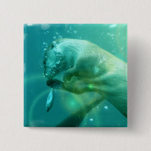 Swimming Otter Square Pin