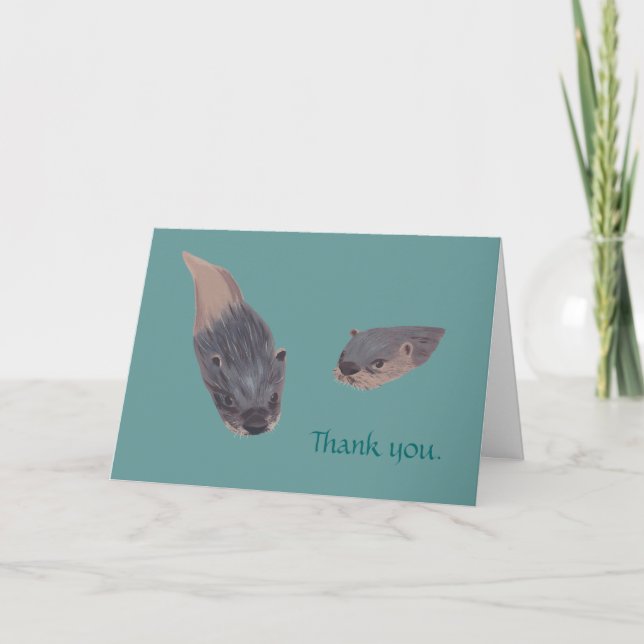Swimming Otters Thank you Cards (Front)