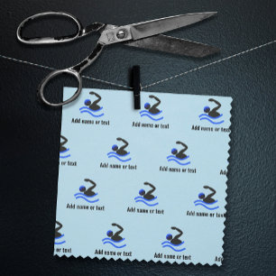 Swimming Pattern with swimmer in goggles any text Fabric