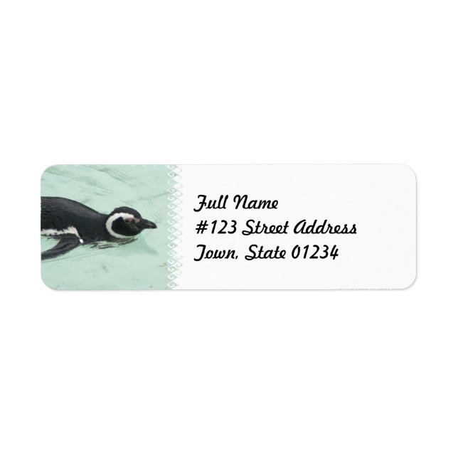 Swimming Penguin Return Address Label (Front)