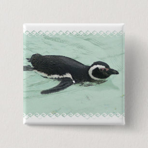 Swimming Penguin Square Pin