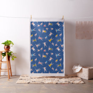Swimming People Pattern Fabric