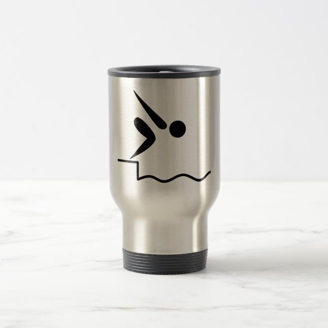 Swimming Pictogram Travel Mug (Center)