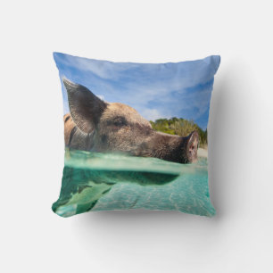 Swimming pig of Exuma Cushion