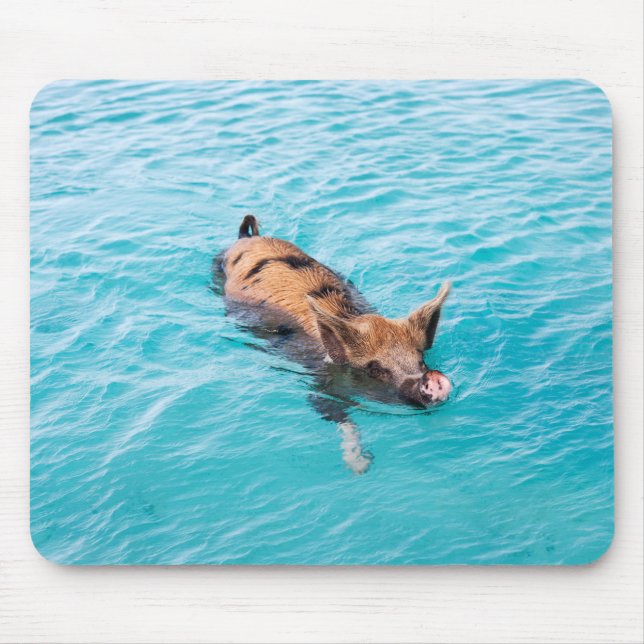 Swimming pig of Exuma Mouse Mat (Front)