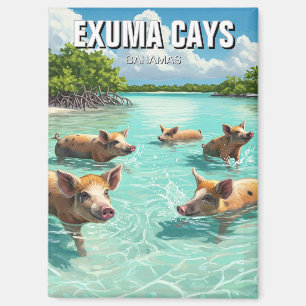 Swimming Pigs Exuma Cays Bahamas Travel Magnet