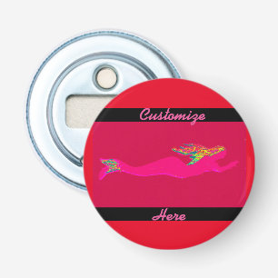swimming pink mermaid bottle opener