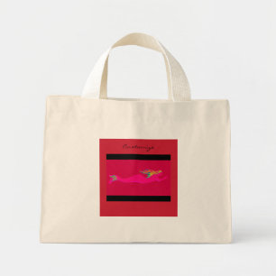 swimming pink mermaid  mini tote bag