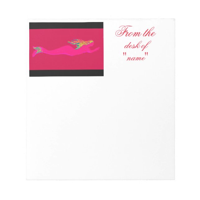 swimming pink mermaid notepad (Front)