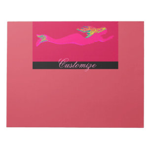 swimming pink mermaid notepad