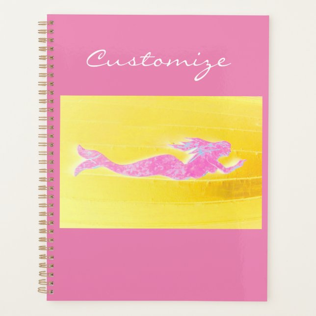 swimming pink mermaid planner (Front)
