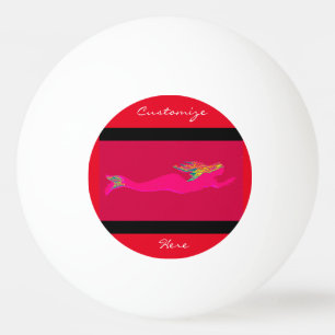 swimming pink mermaids ping pong ball