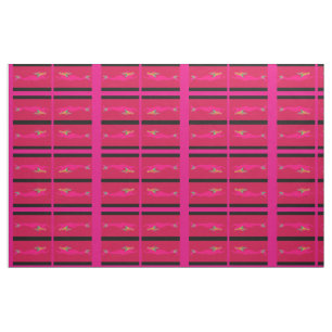 swimming pink mermaids with pink/black stripes fabric