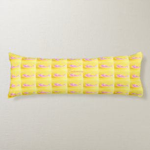 swimming pink  mermaids yellow body cushion