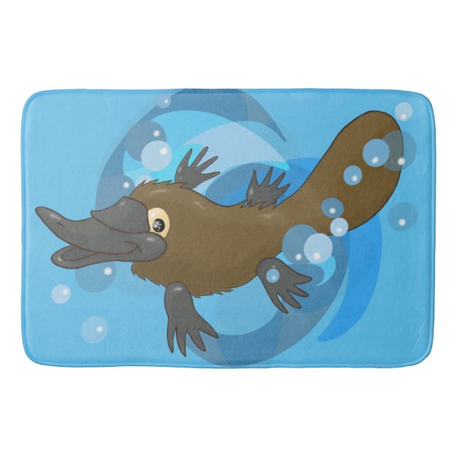 Swimming Platypus Bath Mat (Front)