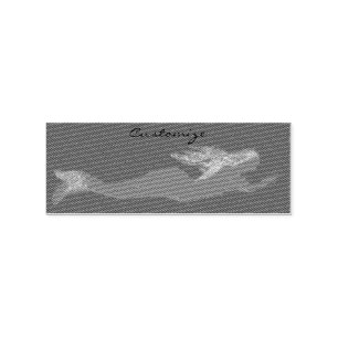 swimming pointing mermaid rubber stamp