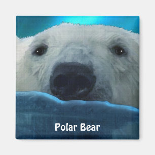 Swimming Polar Bear Arctic Wildlife Art Magnet