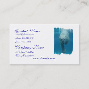 Swimming Polar Bear  Business Card