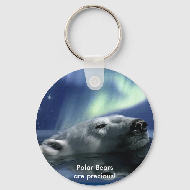SWIMMING POLAR BEAR KEY RING (Front)