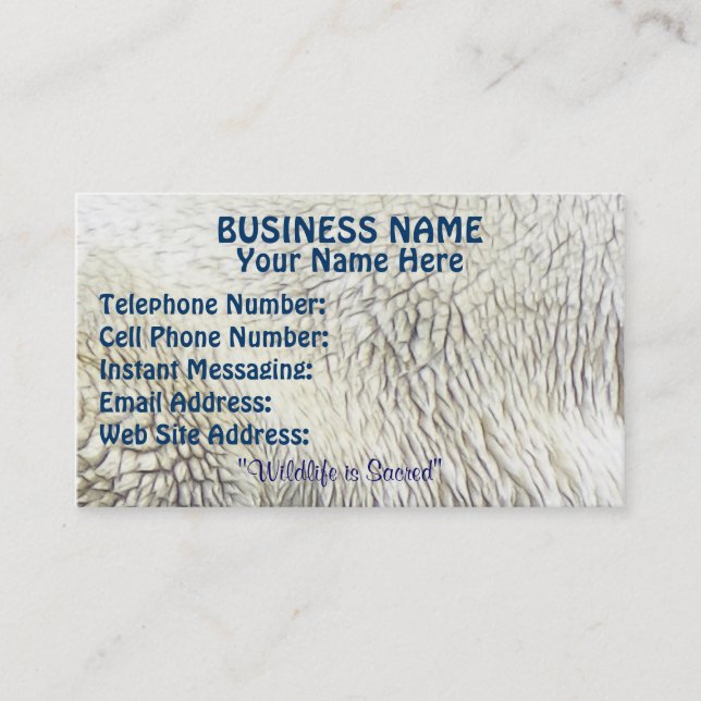 SWIMMING POLAR BEAR Themed Business Cards (Front)