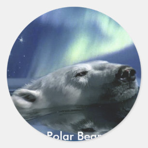 SWIMMING POLAR BEAR Wildlife Support Stickers