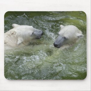 Swimming Polar Bears Mouse Mat
