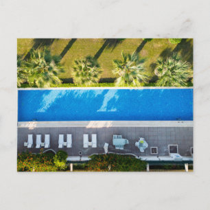 Swimming Pool Aerial View Holiday Postcard
