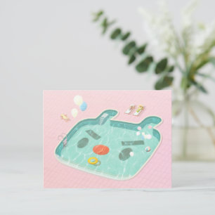 Swimming Pool Announcement Postcard