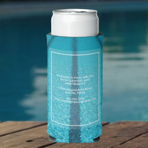 Swimming Pool Builder Company Custom Blue Swim Seltzer Can Cooler